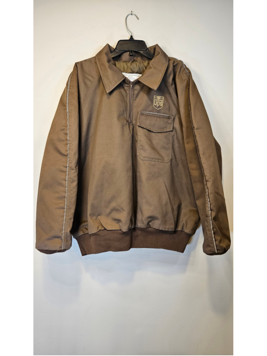 Vintage UPS United Parcel Service Driver Jacket USA Made Brown Workwear L 42-44